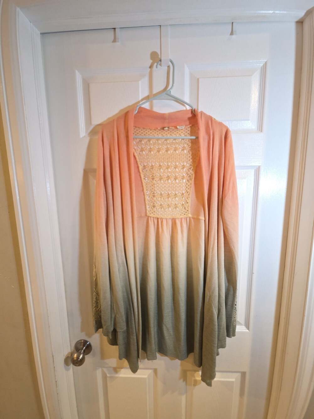 Miss Me Women's Ombre Crochet-Back Cardigan, Size M
